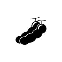 Tamarind silhouette icon. Fruit icon. Fruit sour, fresh, and vitamin vector