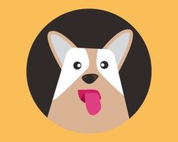 Cartoon cute character about corgi dog, white and brown color for your design.