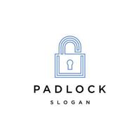 Padlock logo icon design template vector