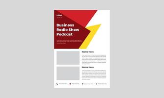 business talk show flyer design template. corporate business radio talk show poster leaflet design. business podcast flyer design.