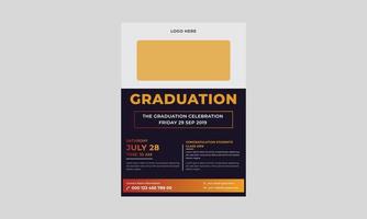 Elegant Graduation Flyer template, Graduation party template or flyer design, Vector school party invitation flyer.