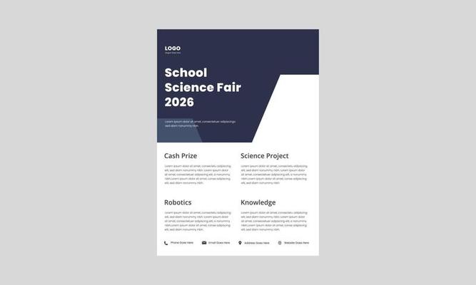 science fair flyer design template. school college university science fair poster leaflet design. kids science fair flyer design.