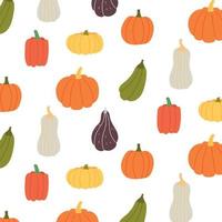 Seamless pattern colorful pumpkins different shape