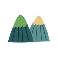 Two Mountains hand drawn vector
