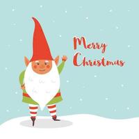 Christmas character cute gnome vector