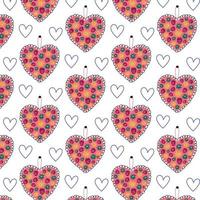 Seamless pattern floral heart
