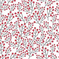 Rowan seamless pattern. Vector background