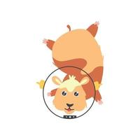 Astronaut Hamster doodle vector