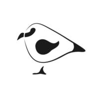 Minimalistic Sparrow logo in black smooth curved lines, vector logo