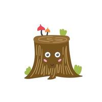 Cartoon vector character tree stump