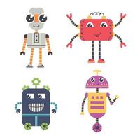 Cute robot characters vector