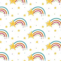 colorido patrón de arco iris con estrellas