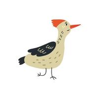 Cute Woodpecker doodle vector