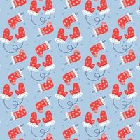 Seamless vector pattern of Christmas mittens and socks