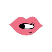 Lips kiss eye vector
