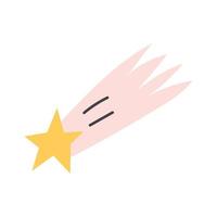 Falling star doodle vector