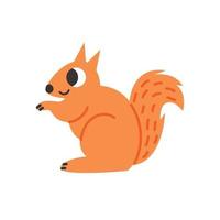 Orange squirrel doodle vector