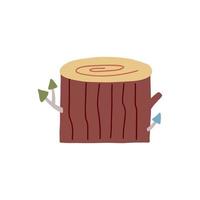 Wood Stump with grebes vector