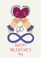 Valentine Day postcard Happy Valentine vector