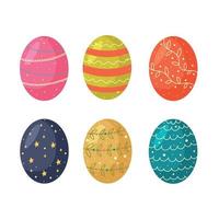 Set of Happy Easter eggs vector