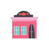 Candy store building vector