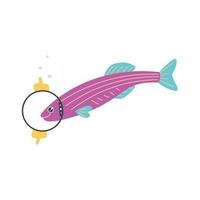 Astronaut Purple Fish vector