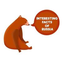 Interesting facts of the Russian animal bear symbol. Tourist destinations in Russia vector