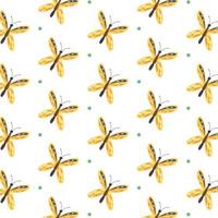 Minimalistic seamless pattern of butterflies and dots vector