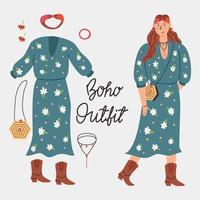 Set Boho outfit vector