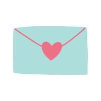 Heart envelope doodle vector