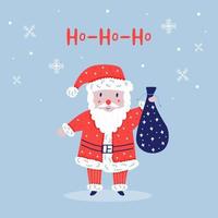 Santa claus with a gift vector