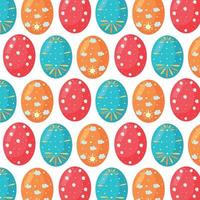 Seamless pattern of their colorful Easter eggs vector