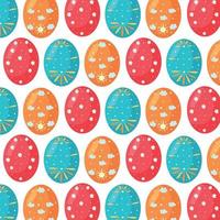 Seamless pattern of their colorful Easter eggs vector