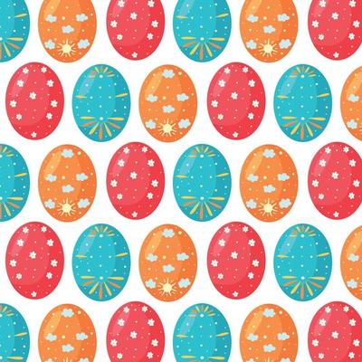 Seamless pattern of their colorful Easter eggs