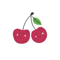 Cute berry cherry vector