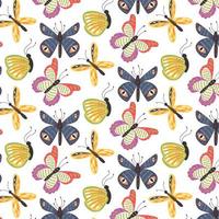 Seamless pattern of colorful butterflies vector