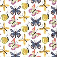 Seamless pattern of colorful butterflies vector