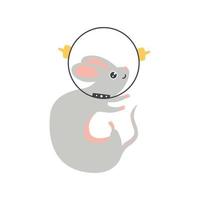 Astronaut Mouse doodle vector