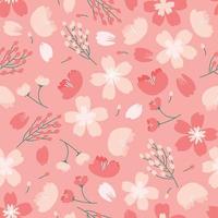 Spring Cherry Blossom Seamless Pattern vector