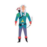 Forest elf with a bow and arrow vector