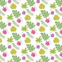 Summer seamless tropical leaf. Vector pattern