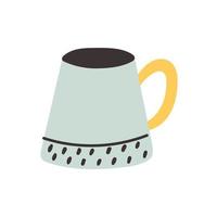 Ceramic modern elegant mug handle vector