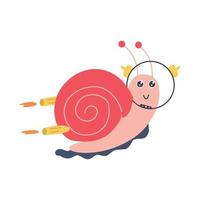 garabato de caracol astronauta vector