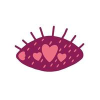 Pink eye with a heart vector