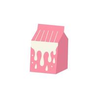 Pink milk packaging vector