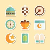 Ramadhan Month Iftar Sticker Pack vector