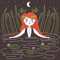 Swamp girl hand drawn vector