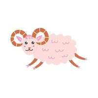 Aries zodiac sign ram character vector