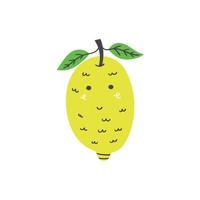 Cute yellow lemon vector