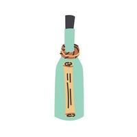 Bottle with note vector